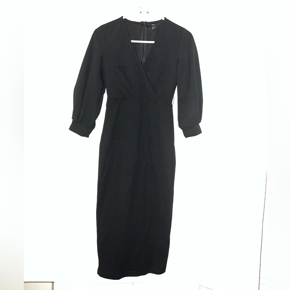 Shein Black V Neck Maxi Dress